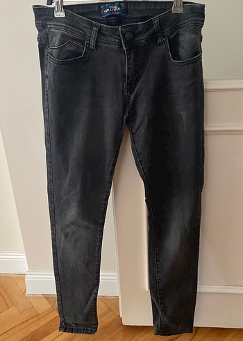 Pink Step Koyu Gri Slim Fit Denim Jean