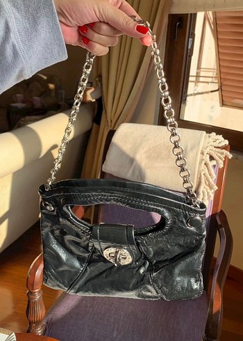 Orjinal Marc jacobs black leather turnlock - Görsel 4