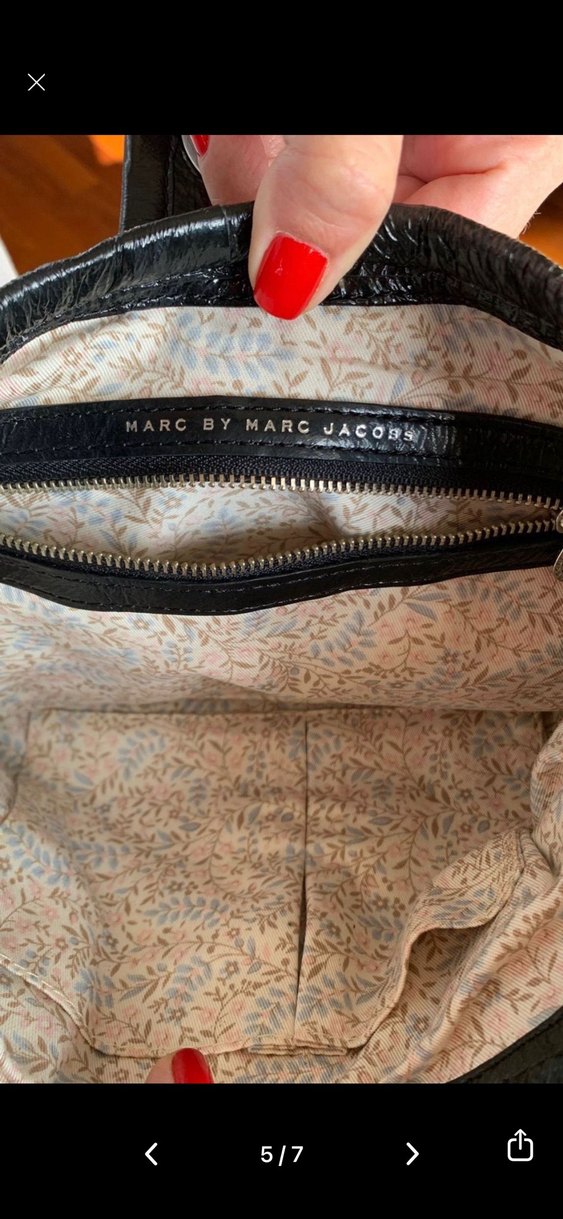 Orjinal Marc jacobs black leather turnlock - Görsel 5