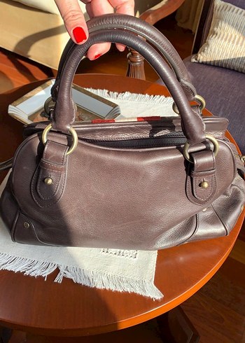 Bally leather striped handle bag - Görsel 2