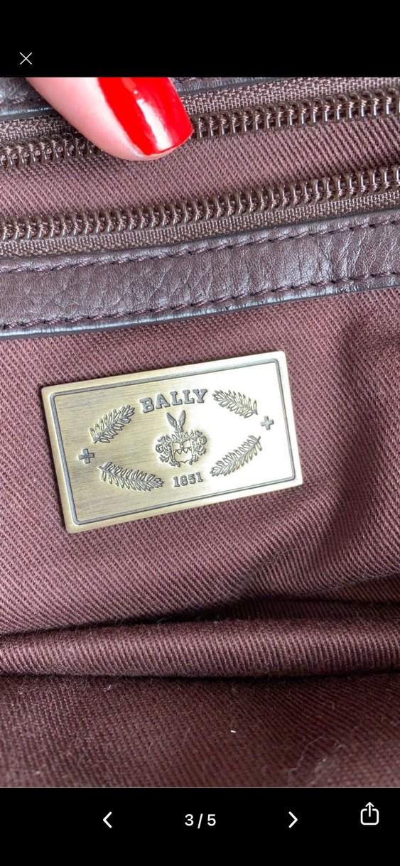 Bally leather striped handle bag - Görsel 3