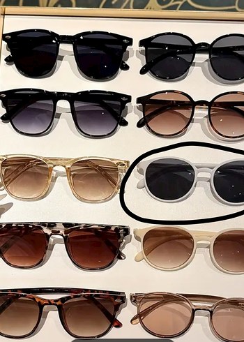 Beyaz Minimalist Yuvarlak Güneş Gözlüğü - Görsel 3