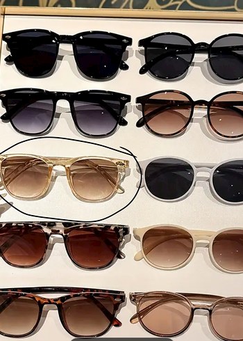 Bej Şeffaf Vintage Kadın Gözlüğü - Görsel 3