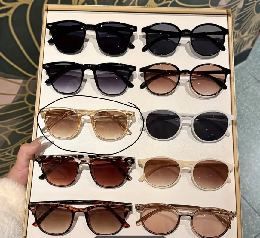 Bej Şeffaf Vintage Kadın Gözlüğü - Görsel 3