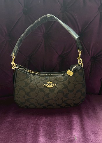 Kahverengi Coach Deri Kadın Omuz Çantası - Görsel 2