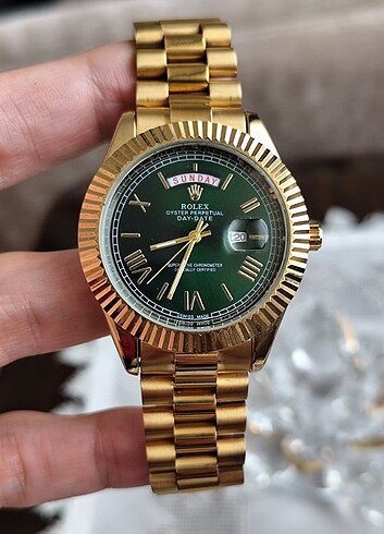 Beden yeşil Renk Rolex saat pilli