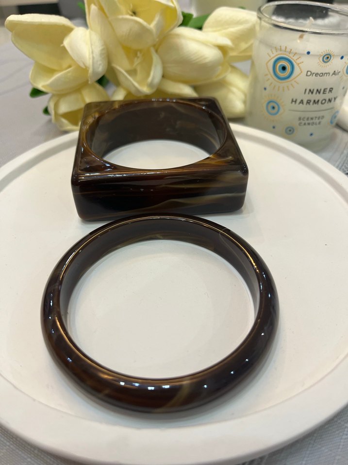 Kahverengi Vintage Tokalı Kadın Bileklik - Görsel 5