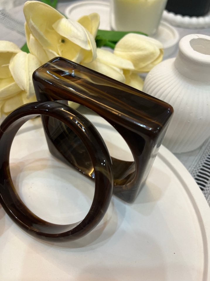 Kahverengi Vintage Tokalı Kadın Bileklik - Görsel 3