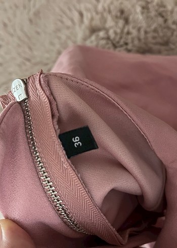 Pembe Mini Straplez Bustiyer Fırfır Detaylı - Görsel 5