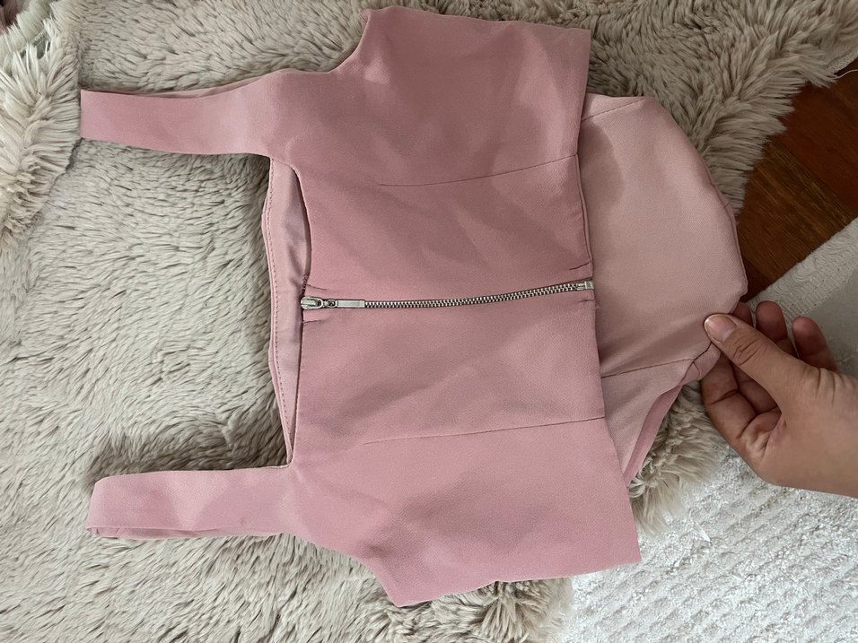 Pembe Mini Straplez Bustiyer Fırfır Detaylı - Görsel 4