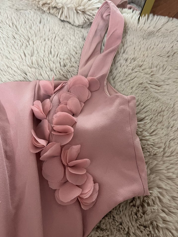 Pembe Mini Straplez Bustiyer Fırfır Detaylı - Görsel 3