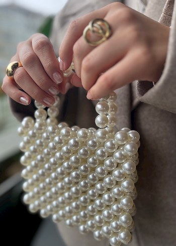 İnci işlemeli çanta - Görsel 2