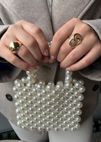 İnci işlemeli çanta - Görsel 5