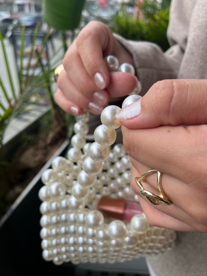 İnci işlemeli çanta - Görsel 3