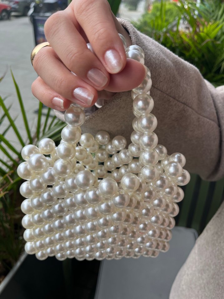 İnci işlemeli çanta - Görsel 4