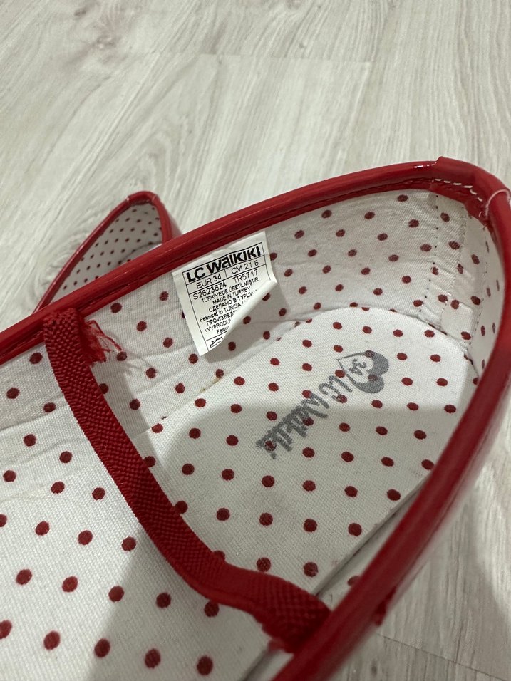 Kız Çocuk Kırmızı Tokalı Babet - Görsel 2