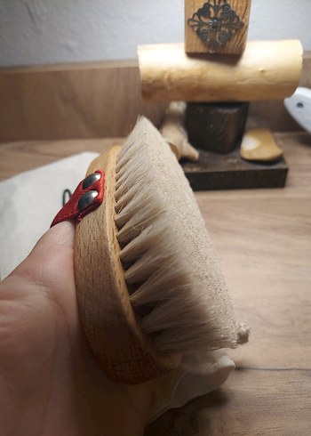 Bej Ahşap Saplı at kılı fırça - Görsel 3