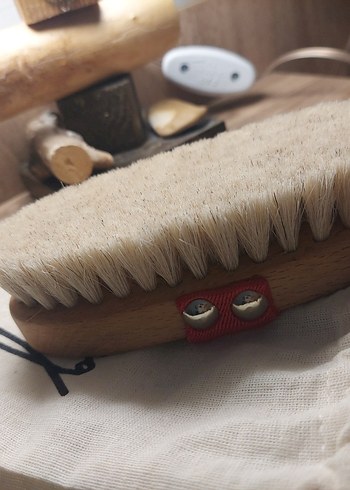 Bej Ahşap Saplı at kılı fırça - Görsel 2