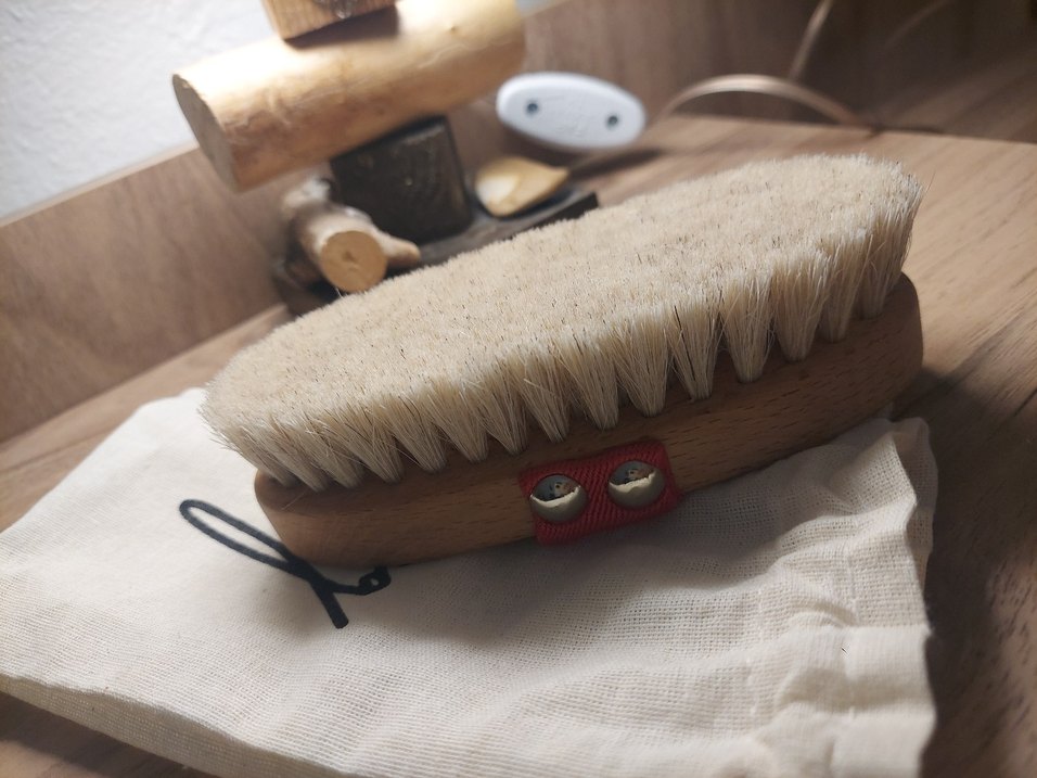 Bej Ahşap Saplı at kılı fırça - Görsel 2