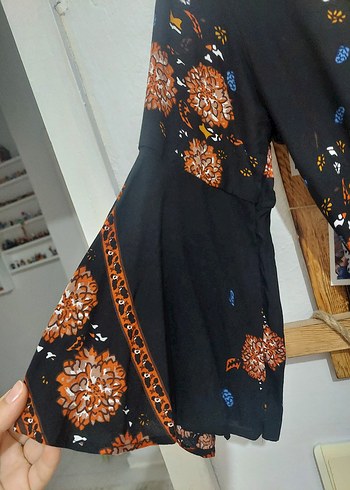 Püsküllü Çok Renkli Uzun Bohem Elbise - Görsel 4