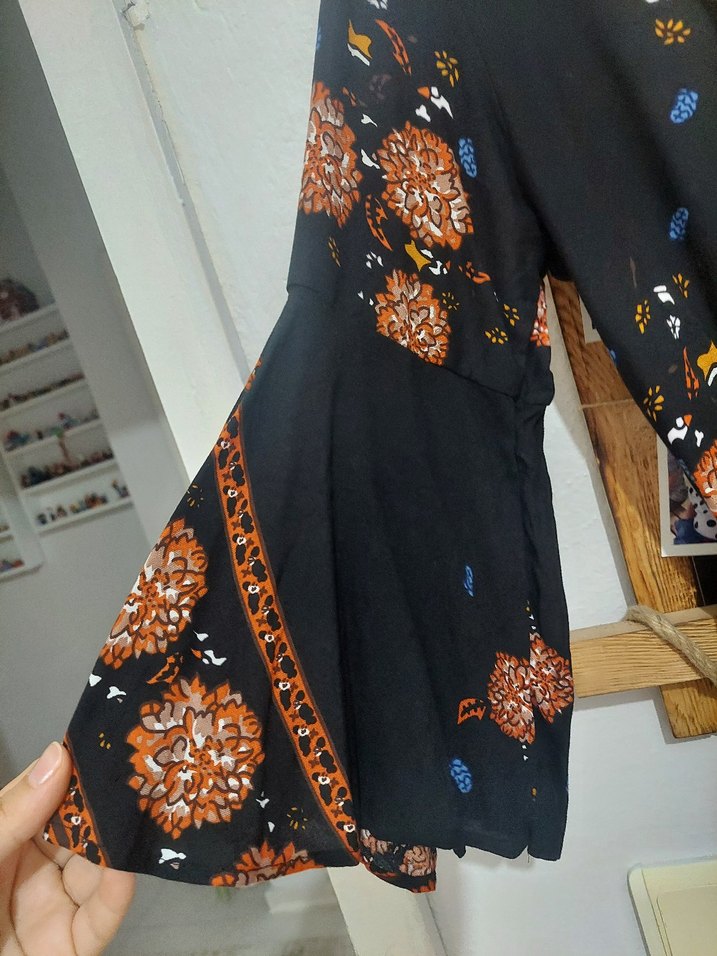 Püsküllü Çok Renkli Uzun Bohem Elbise - Görsel 4