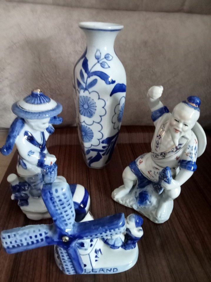 Mavi Hollanda Temalı Seramik Figürinler - Görsel 2