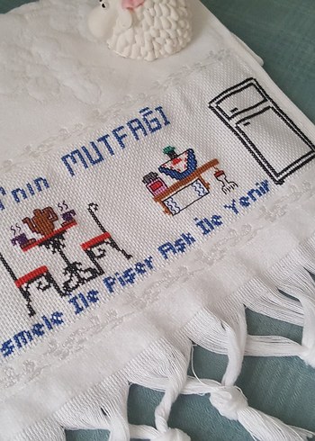 Etamin işleme mutfak havlusu - Görsel 6