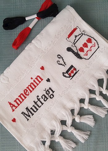 Etamin işleme mutfak havlusu - Görsel 5