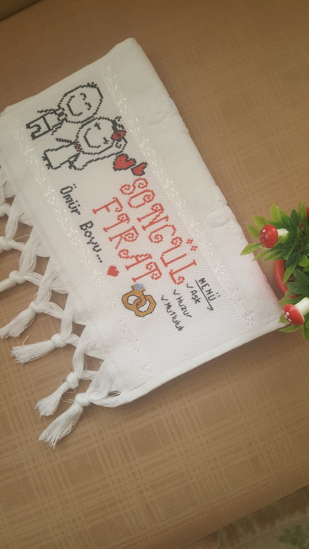 Etamin işleme mutfak havlusu - Görsel 2