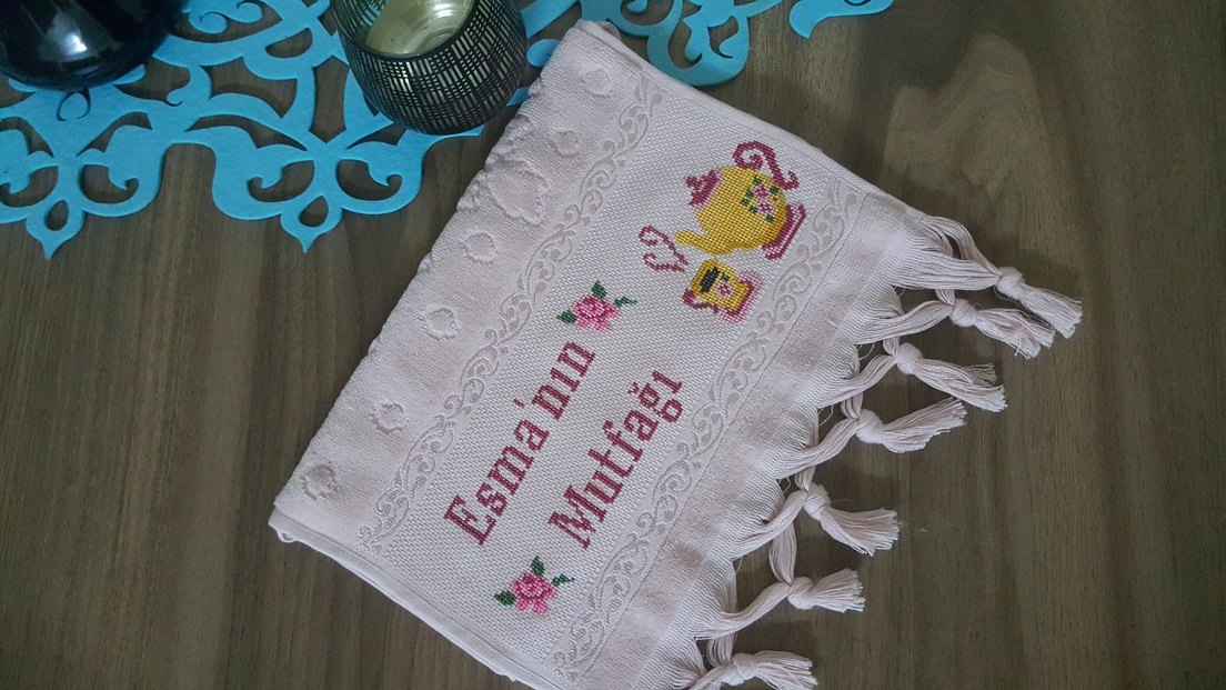 Etamin işleme mutfak havlusu - Görsel 3