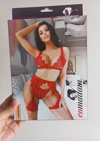 kırmızı bacak Bantlı Jartiyer takım - Görsel 2