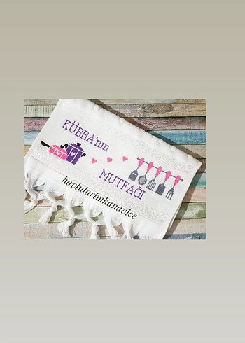 kişiye özel çeyizlik etamin havlu - Görsel 2