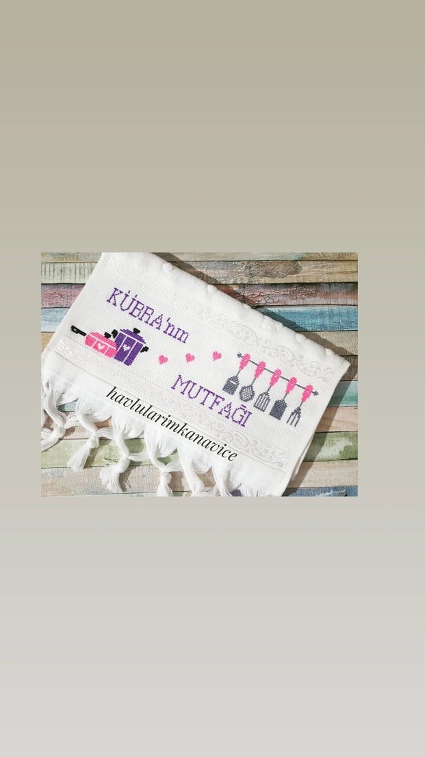 kişiye özel çeyizlik etamin havlu - Görsel 2