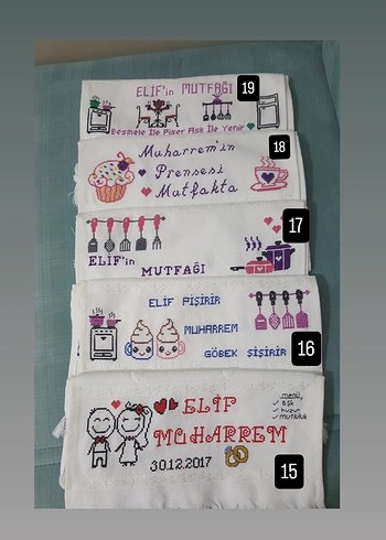 Etamin işleme 30×50 cm mutfak havlusu - Görsel 4