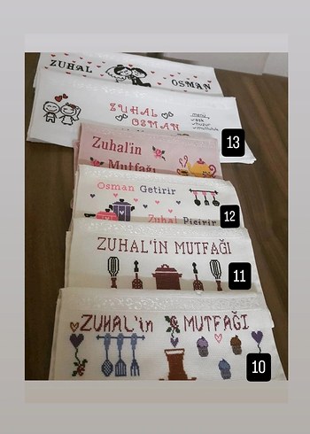 Etamin işleme 30×50 cm mutfak havlusu - Görsel 3