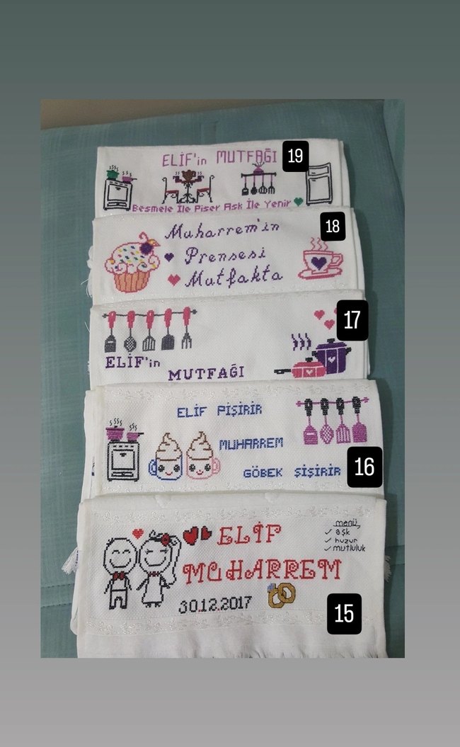 Etamin işleme 30×50 cm mutfak havlusu - Görsel 4