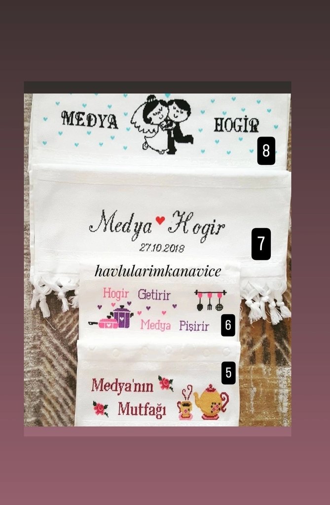 Etamin işleme 30×50 cm mutfak havlusu - Görsel 2