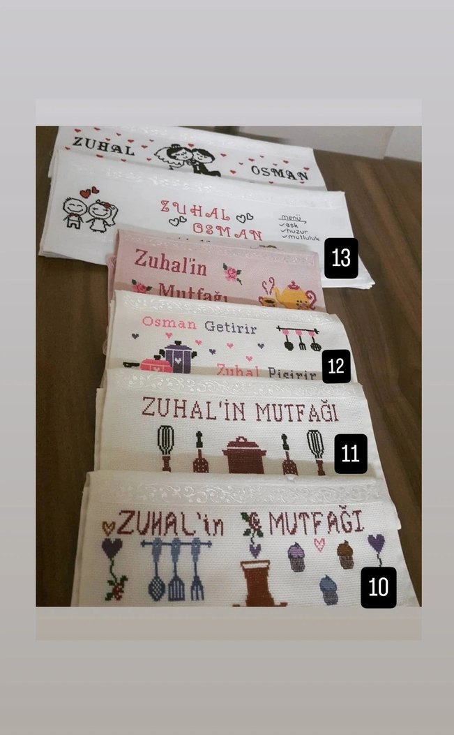 Etamin işleme 30×50 cm mutfak havlusu - Görsel 3