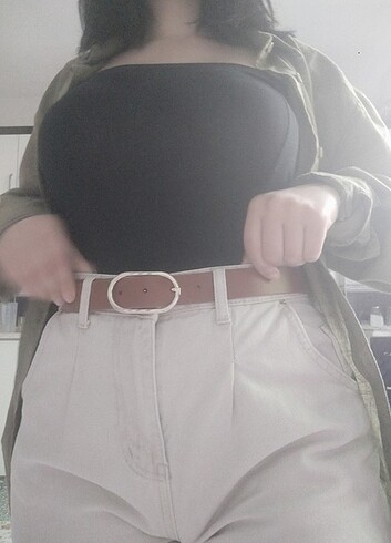 38 Beden mom jean bej pantolon