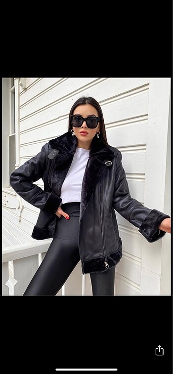 İçi kürklü biker ceket