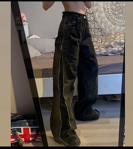 orjinal baggy fermuarlı jean pantolon kot y2k