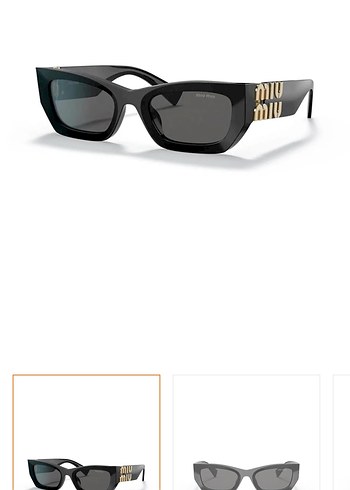 Miu Miu Kadın Siyah Kemik Cat Eye Güneş Gözlüğü - Görsel 3