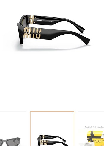 Miu Miu Kadın Siyah Kemik Cat Eye Güneş Gözlüğü - Görsel 2