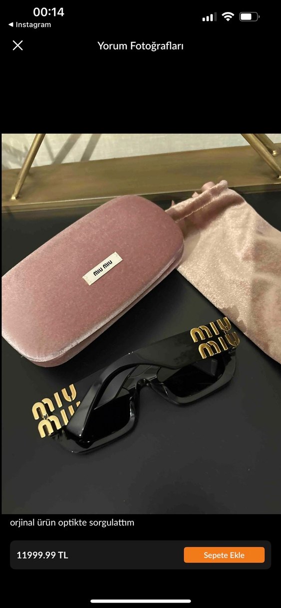 Miu Miu Kadın Siyah Kemik Cat Eye Güneş Gözlüğü - Görsel 5