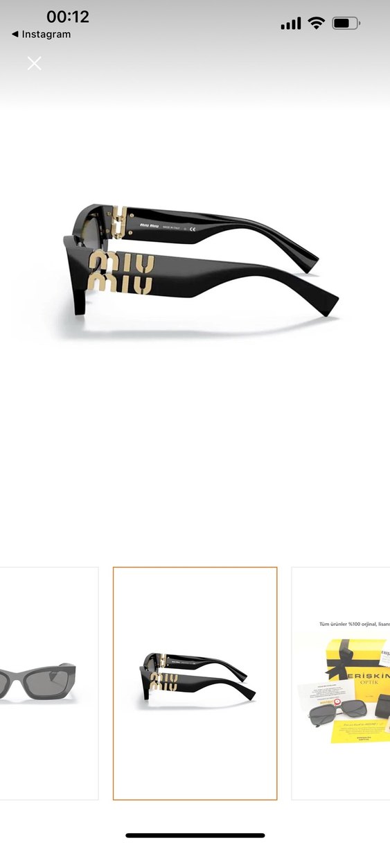 Miu Miu Kadın Siyah Kemik Cat Eye Güneş Gözlüğü - Görsel 2