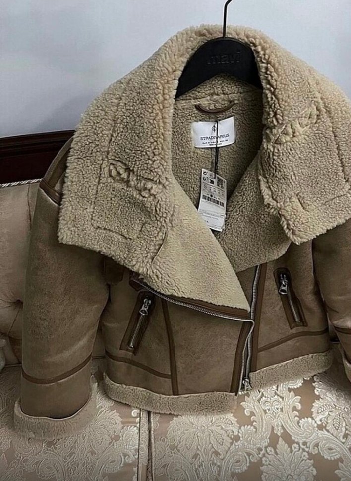 Stradivarıus Süet Kürklü Kadın Ceket - Görsel 3