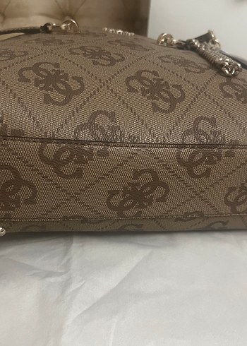Guess Baskılı Kahverengi Deri Kadın Çanta - Görsel 7