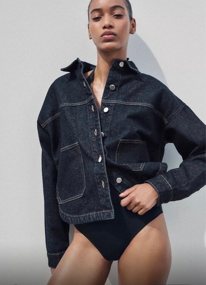 Zara Düğmeli Kadın Denim Ceket - Görsel 3