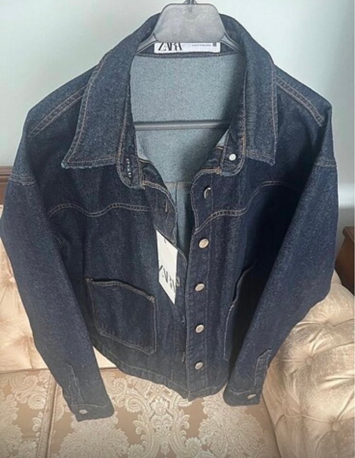 Zara Düğmeli Kadın Denim Ceket - Görsel 4