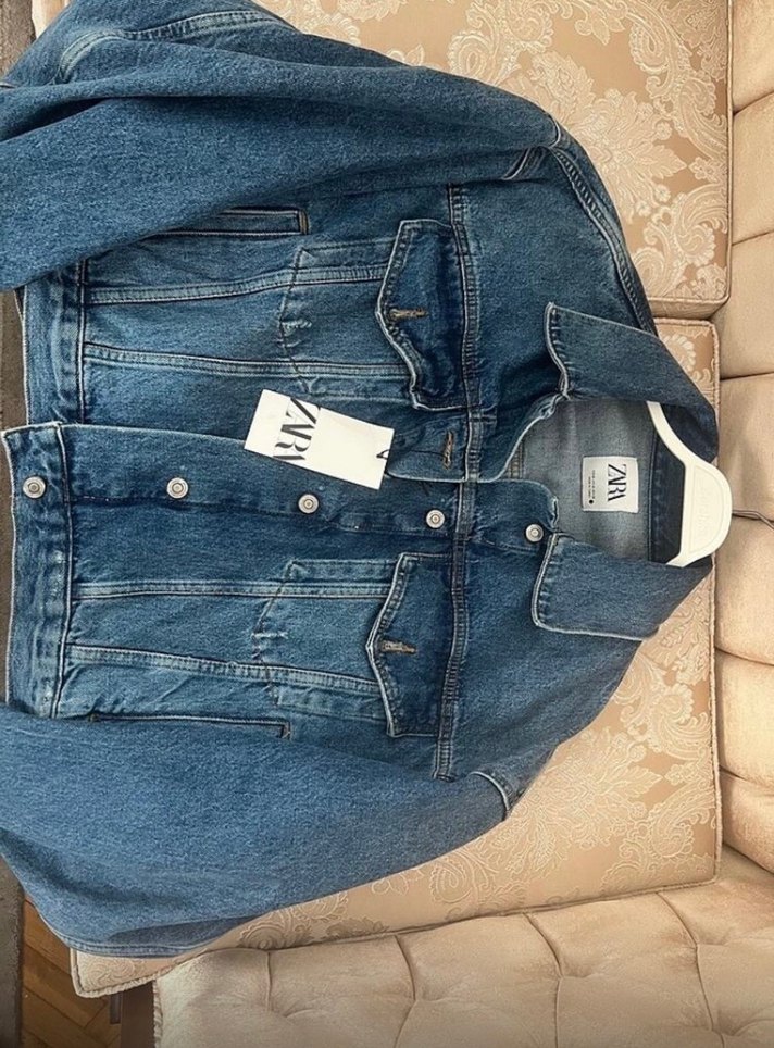 Zara Kadın Mavi Rahat Kesim Kot Ceket - Görsel 2